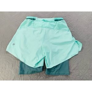 Lululemon Shorts Teal Womens Small Mint Turquoise Compression Lined Athletic
